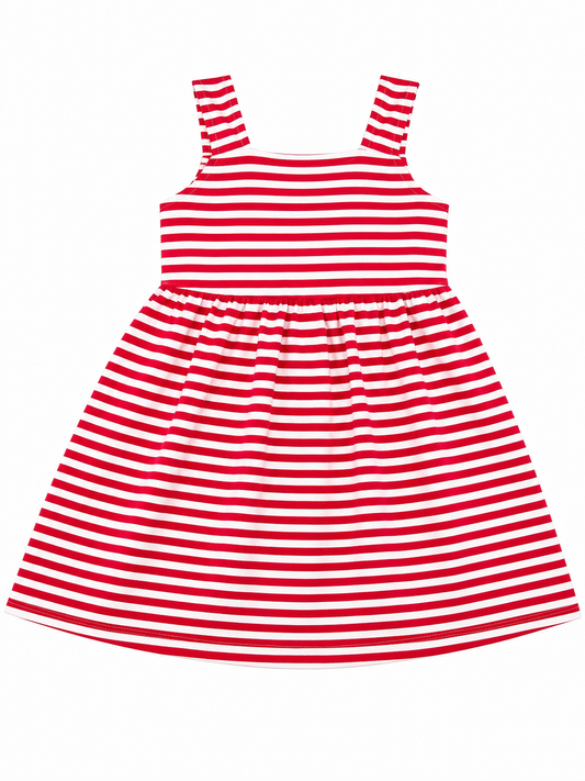 Red and White Stripe  Knit Dress