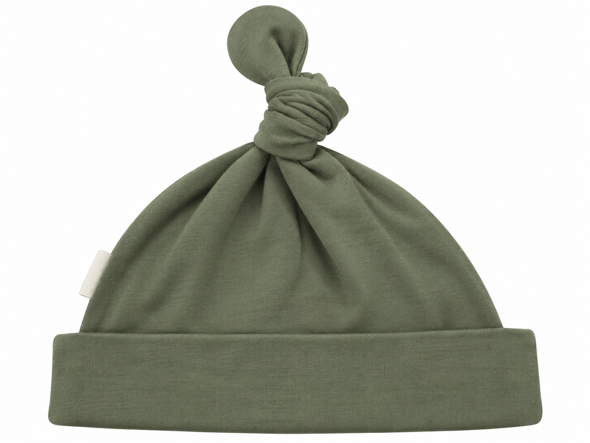 Olive Bamboo Knot Hat