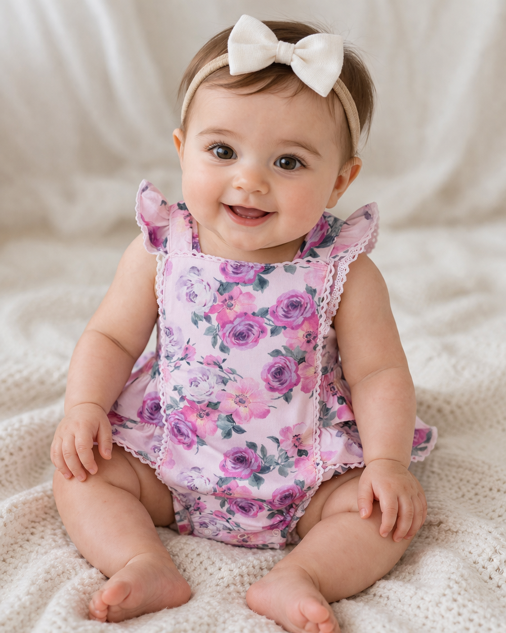 Rose Abundance Ruffle Sunsuit