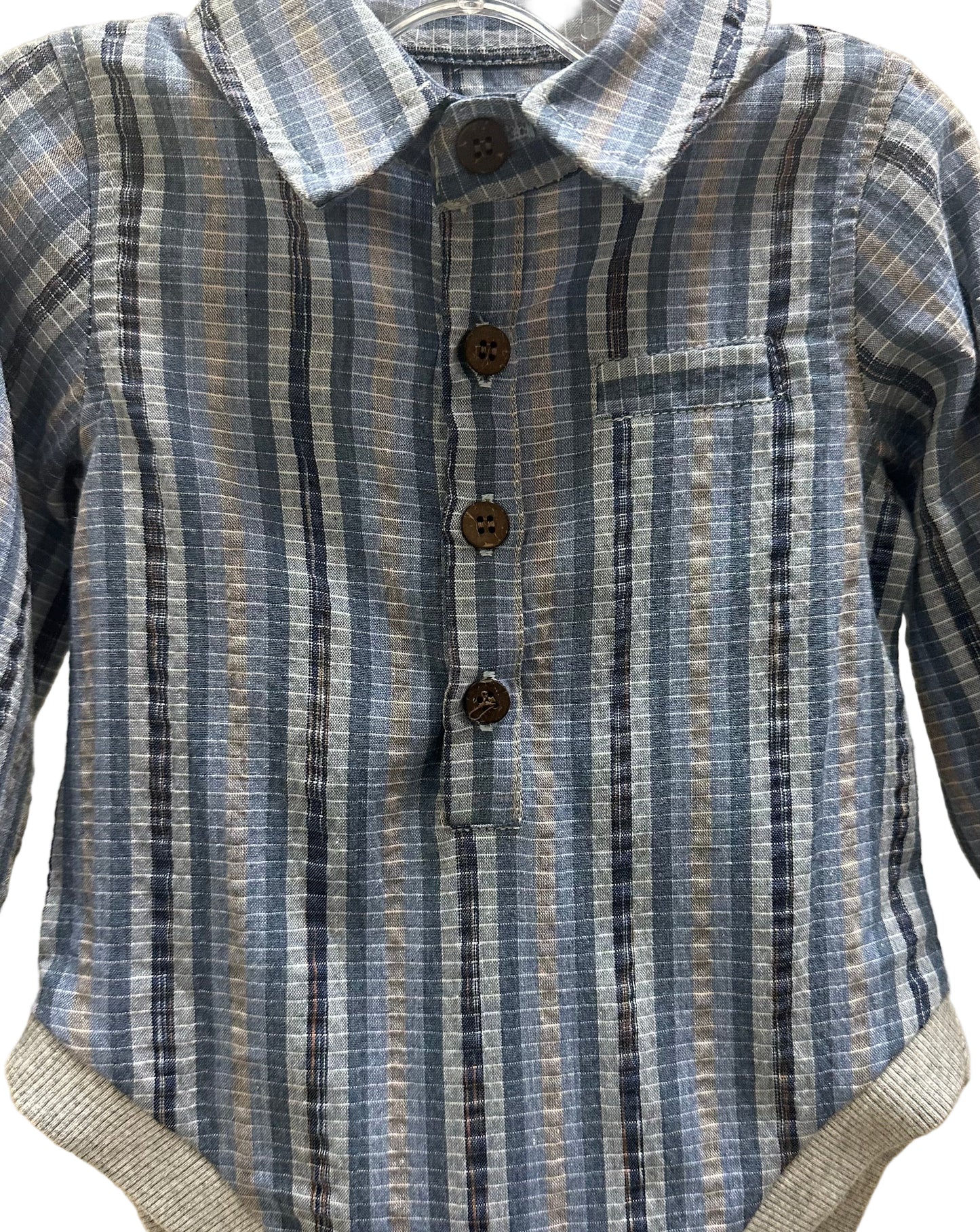 Jasper Blue Plaid Onesie