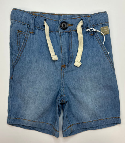 Light Denim Short W/Drawstring