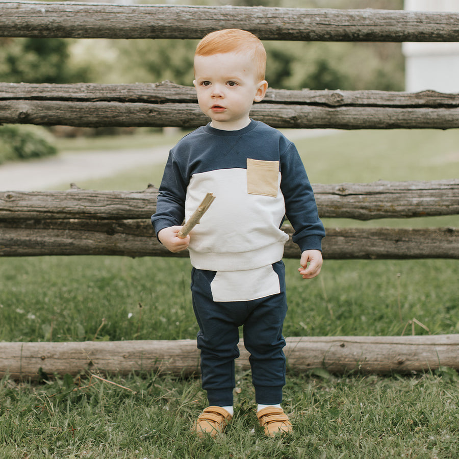 Navy Colorblock 2PC Set