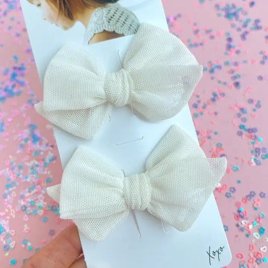 Pearl Tulle 2pk Clips