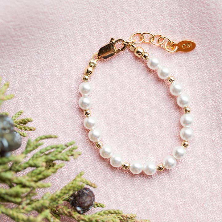 14k plated pearl bracelet