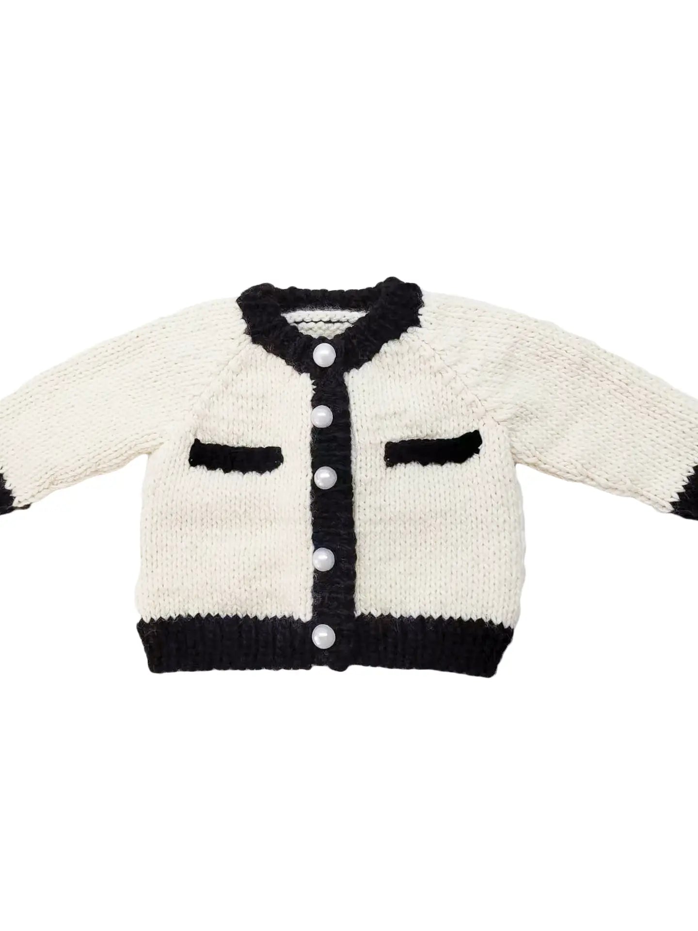 Coco Cardigan Cream Black Pearl