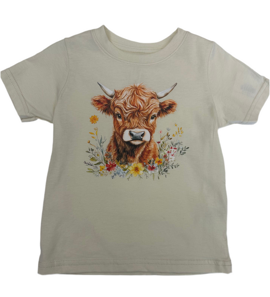 Highlander Cow on Cream T-Shirt