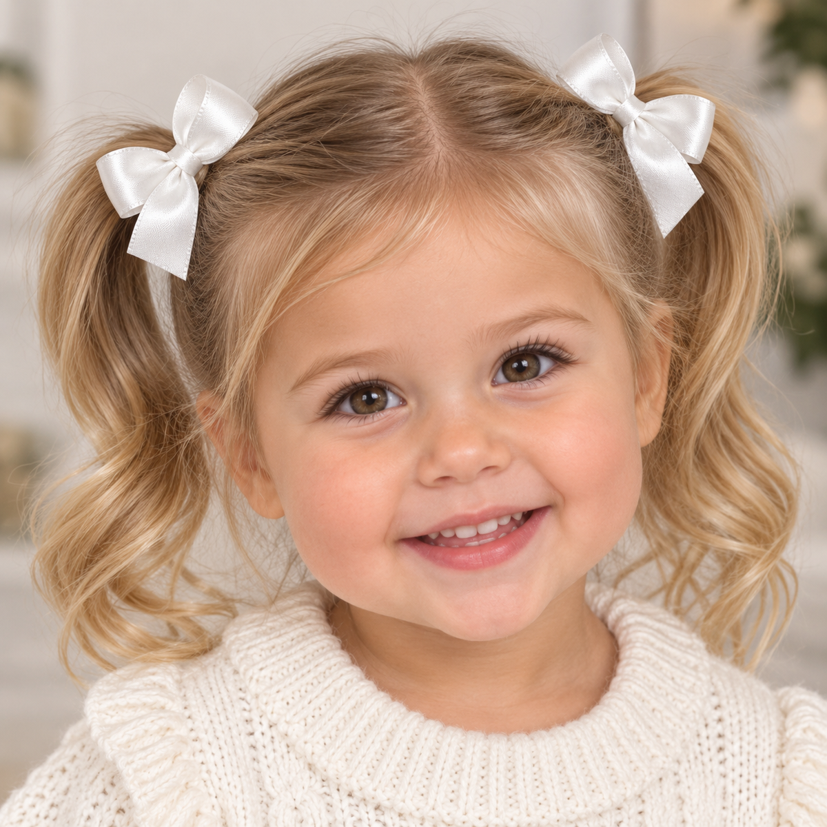 Mini Satin Hair Bow Two Pack