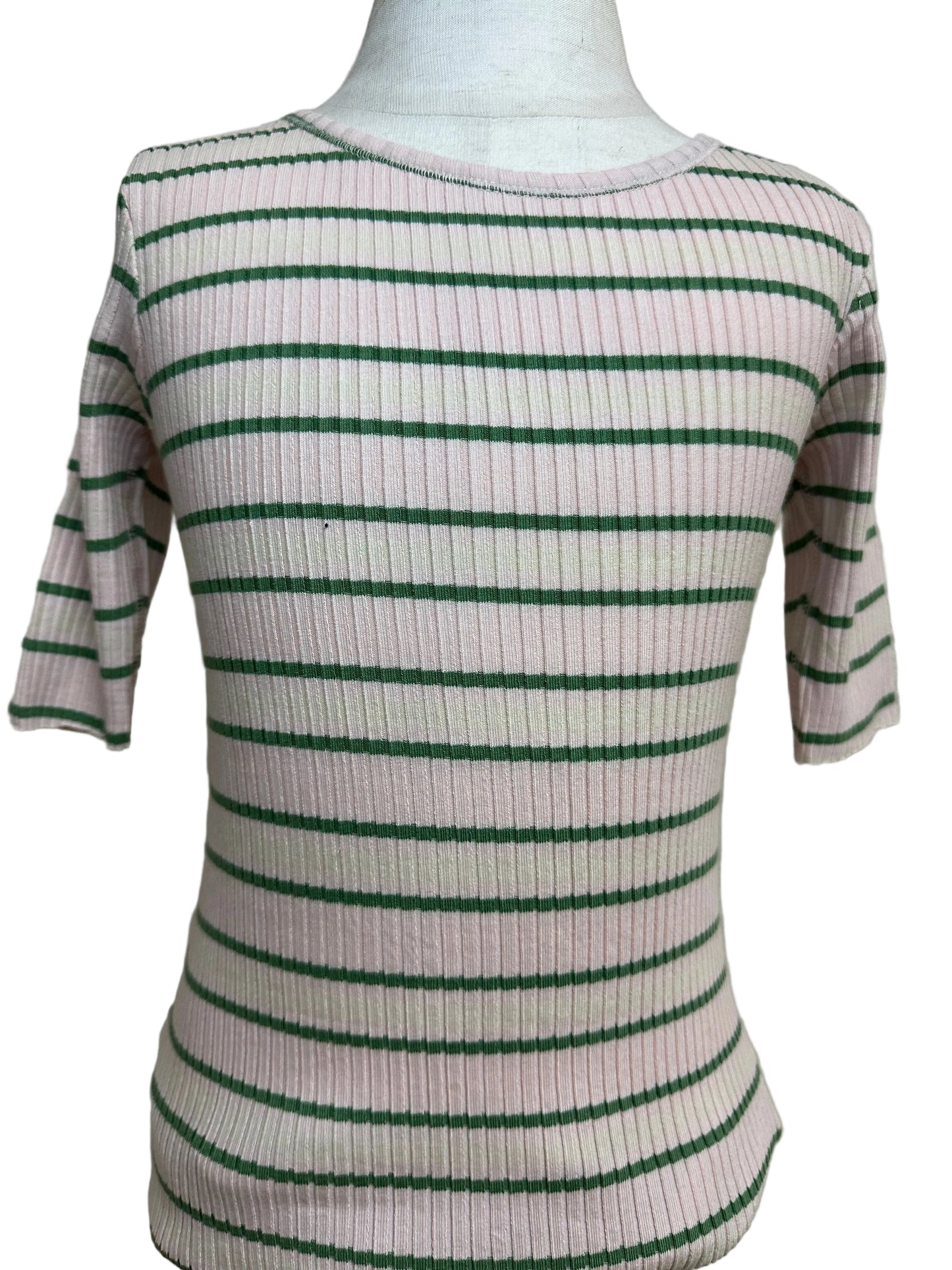 Ronelle Green Stripe Ribbed Top