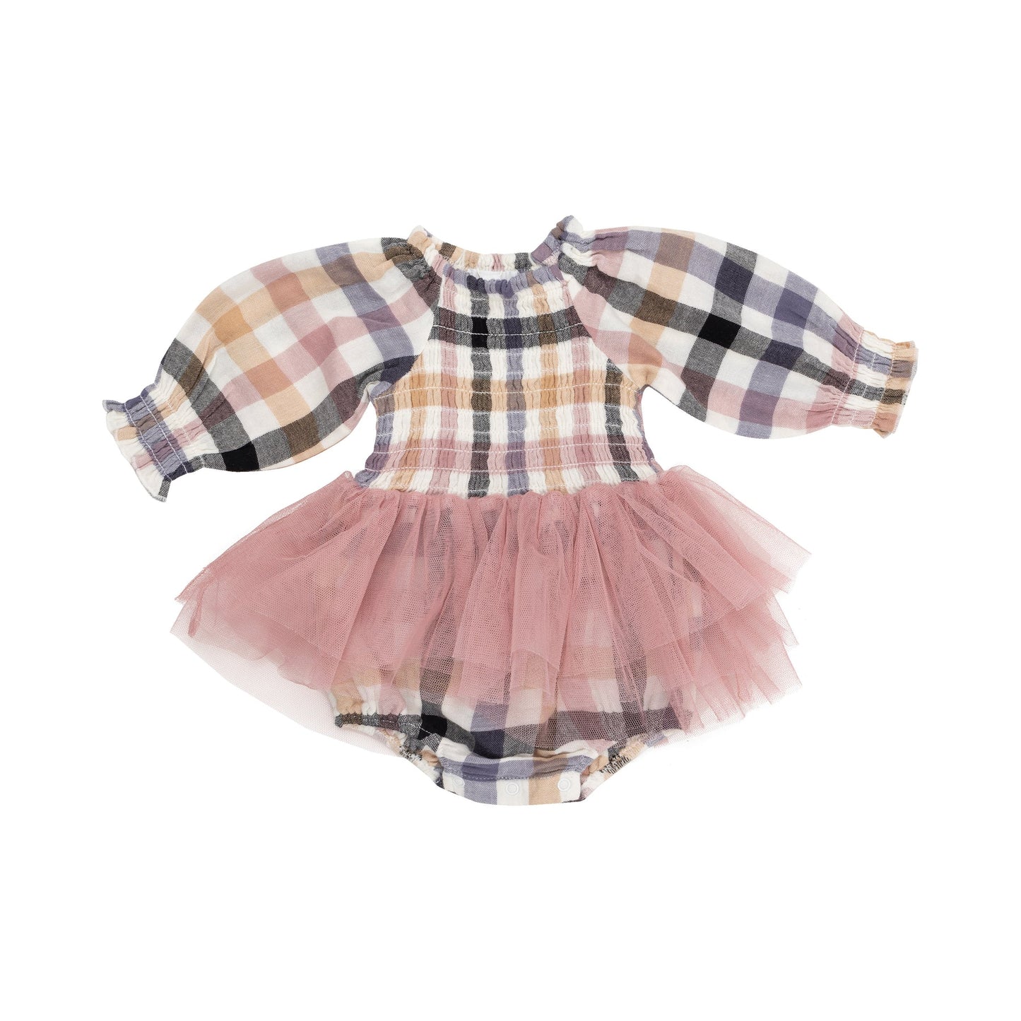 Harvest Plaid Smocked Tutu Bubble