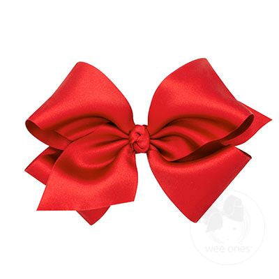 Ruby French Satin Hair Bow