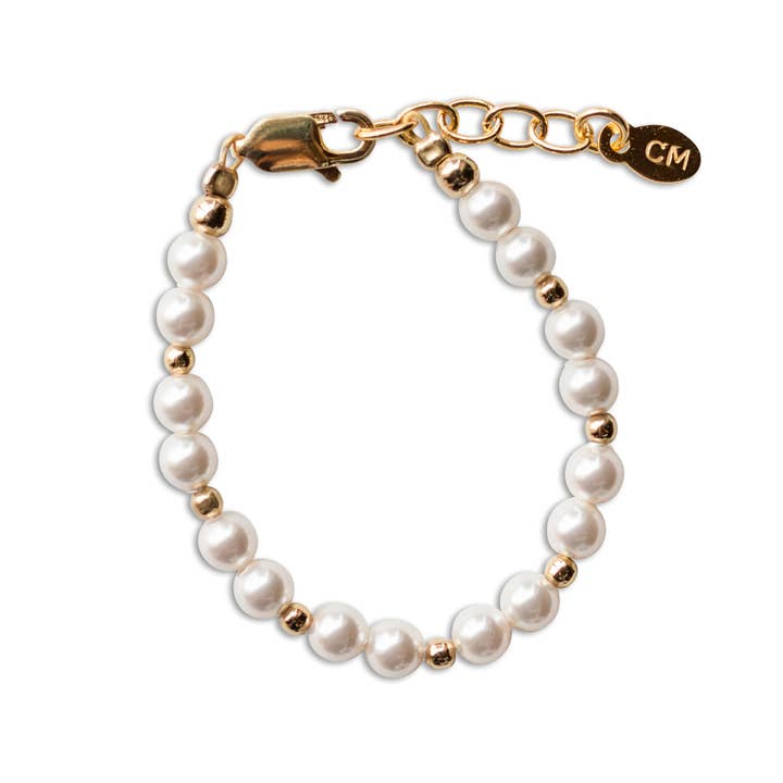 14k plated pearl bracelet