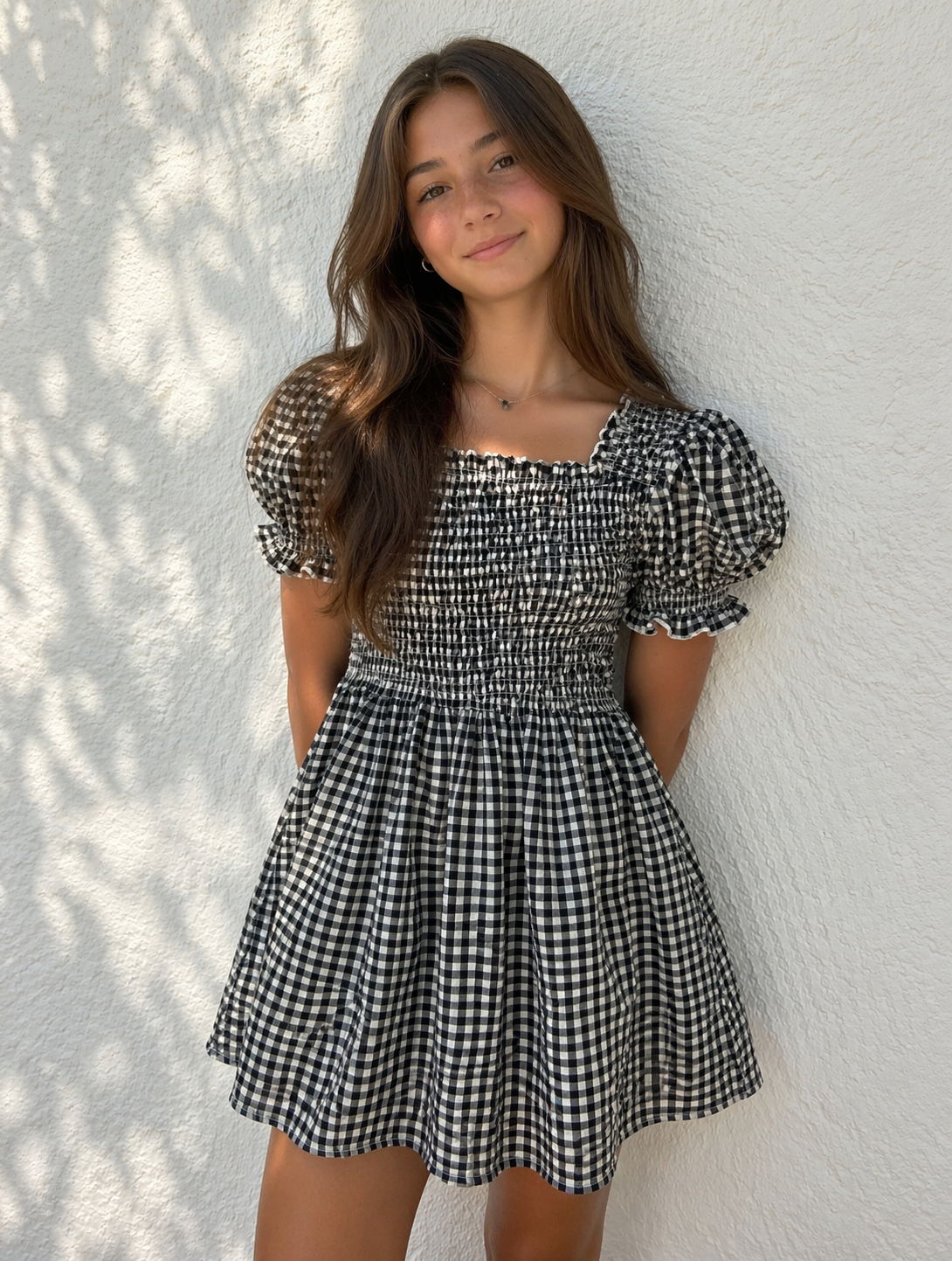 Lousie Black Check Dress