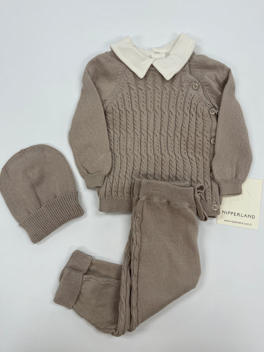 6979 Taupe knitted Set