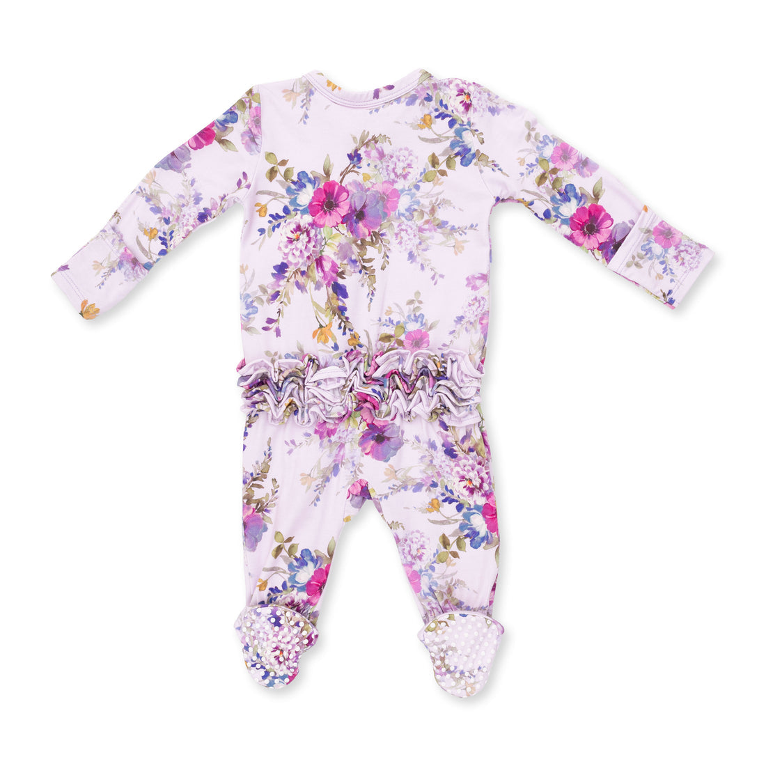 Dahlia Floral Ruffle Zipper Footie