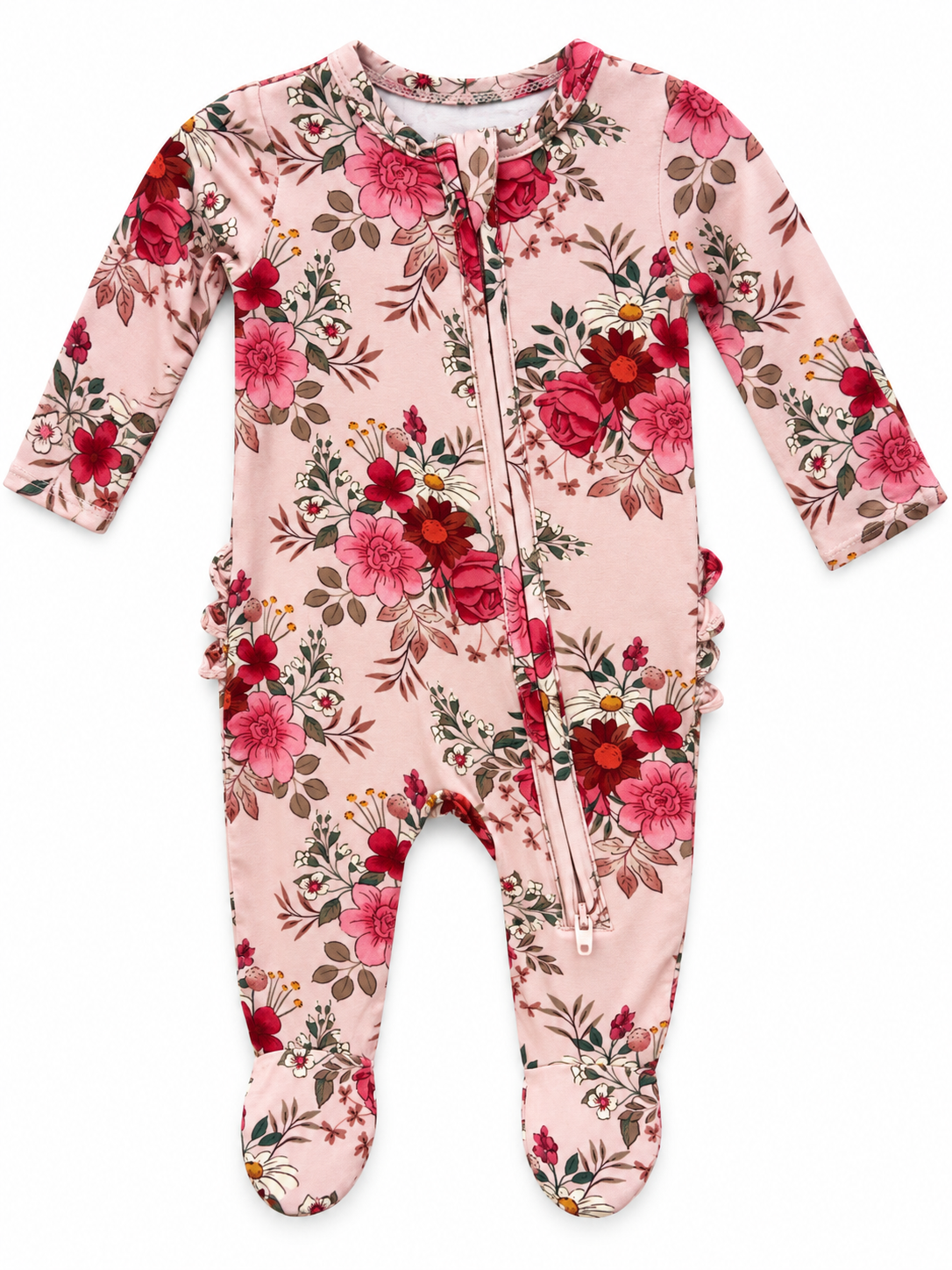 Sabrina Floral Zipper Footie