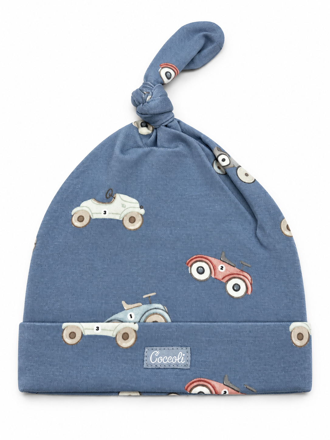 Steel Blue Cars Knotted Hat