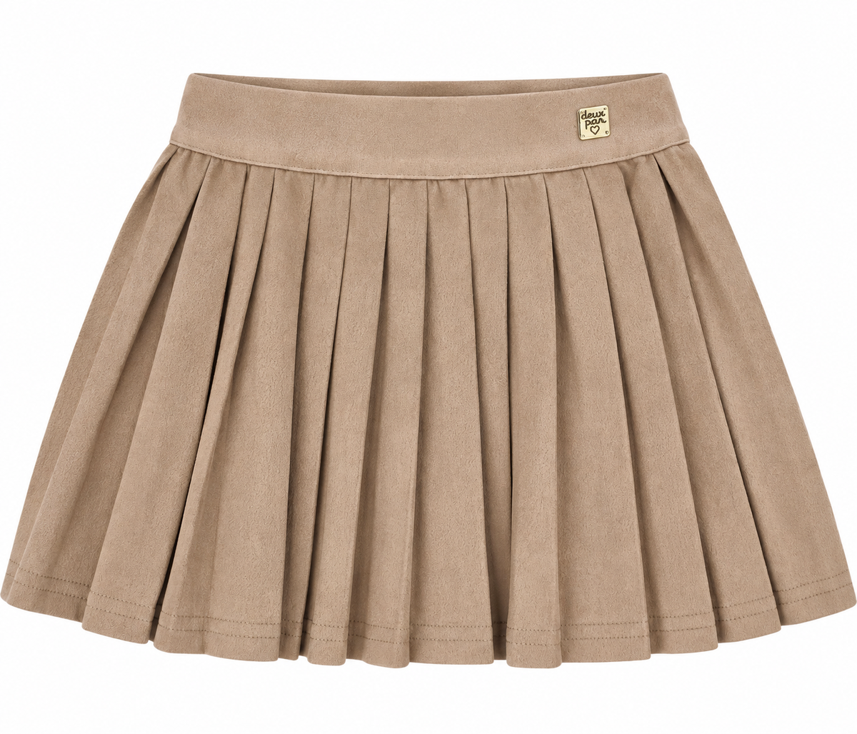 Pleated Brown Sued Skirt