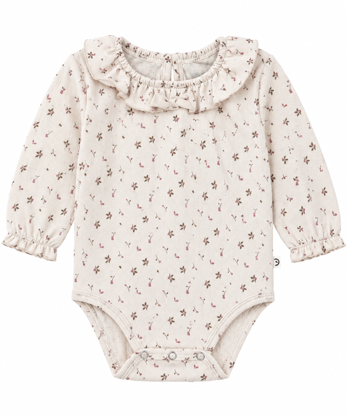Beige Onesie with Mauve Flowers