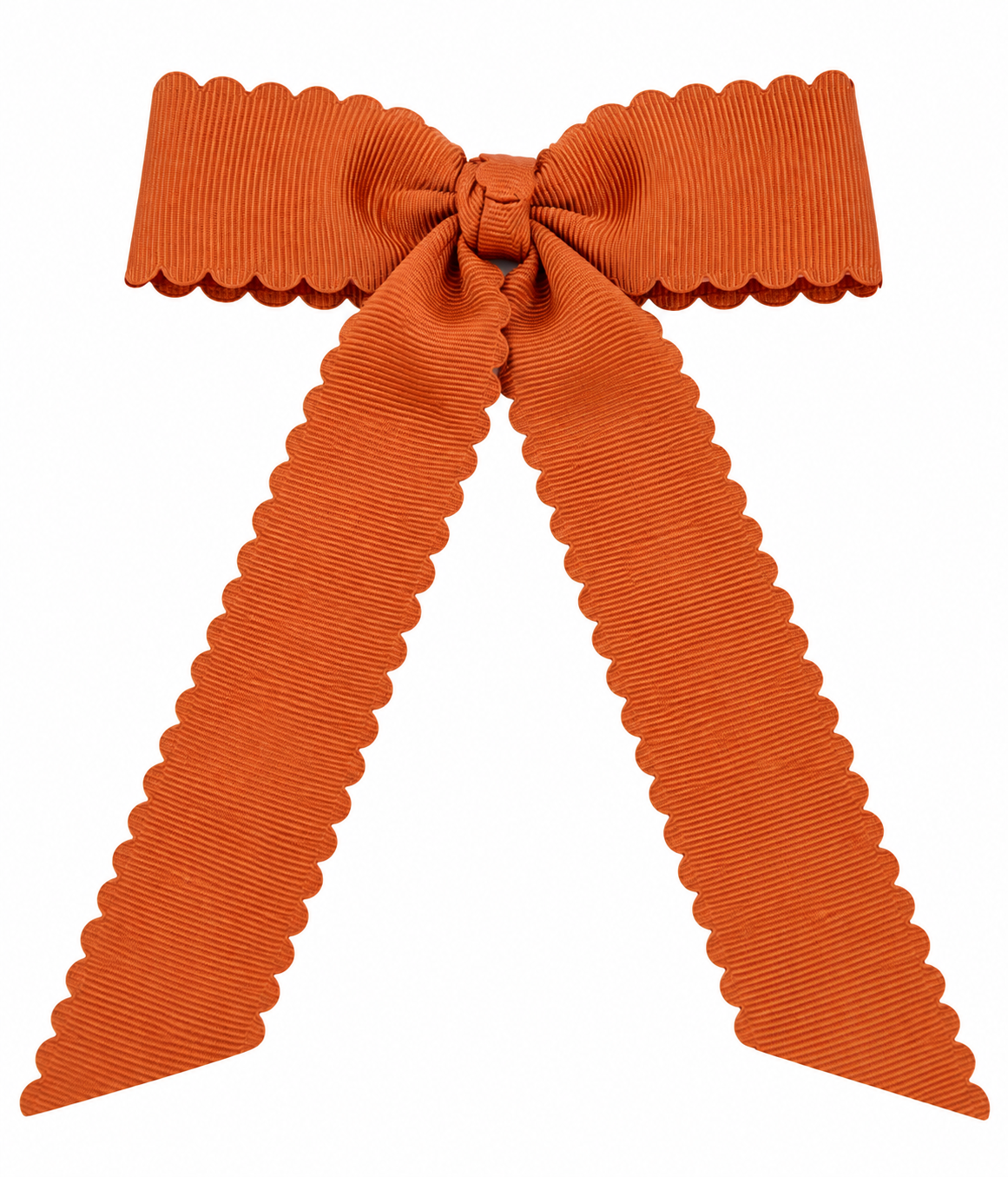 Medium Scalloped Hair Bow W/ Tails