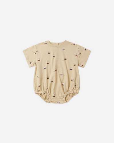 Relaxed Bubble Romper Sailboats