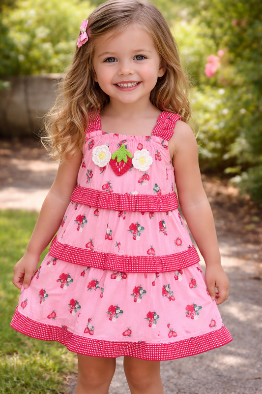 Strawberry Dress with Crochet Detail