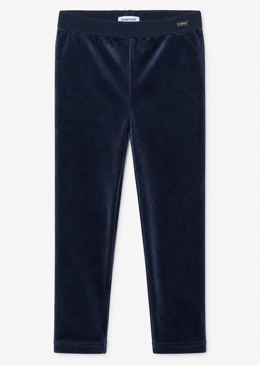 Navy Velvet Casual Leggings