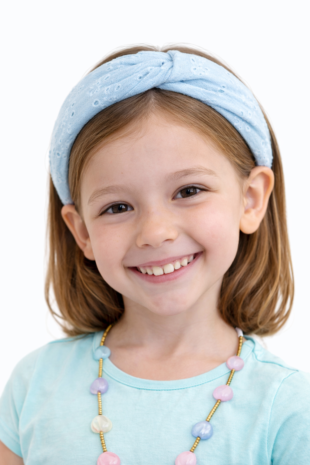 Light Blue Eyelet Headband
