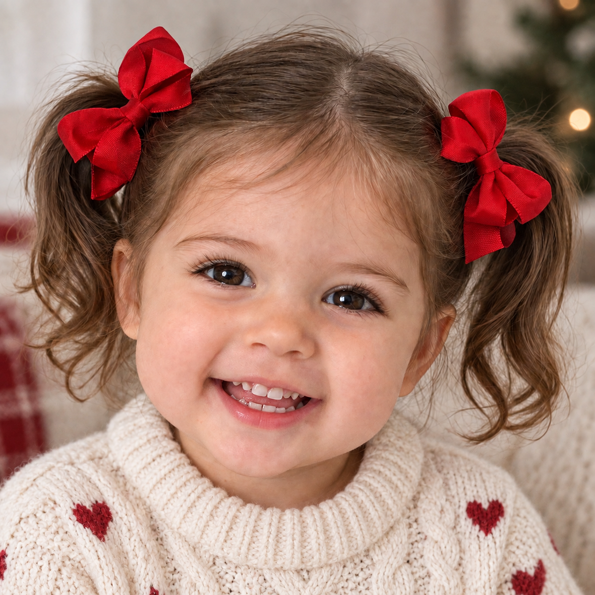 Mini Satin Hair Bow Two Pack