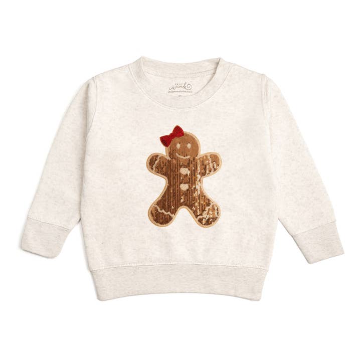 Gingerbread Sequin Christmas Sweatshirt