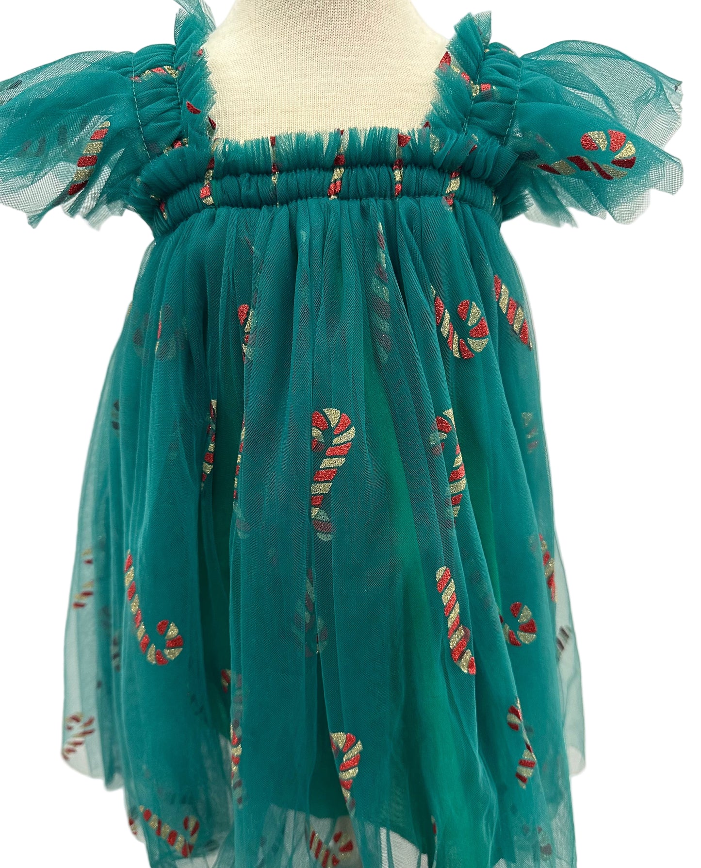 Candy Cane Tulle Green Dress