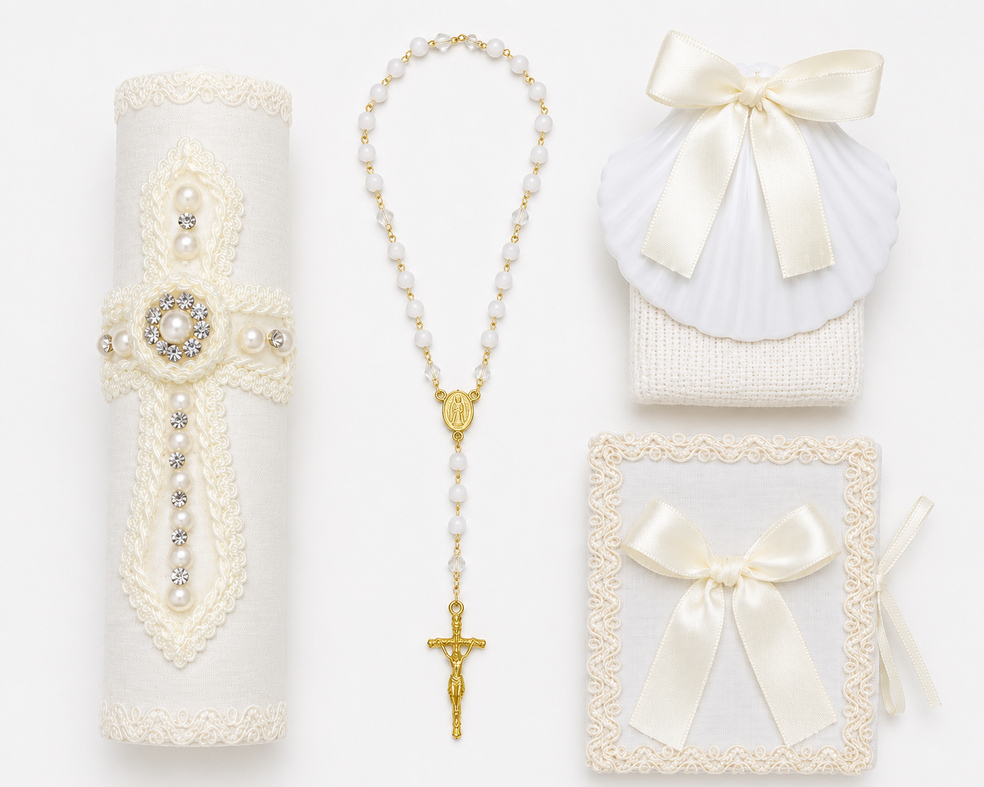 Ivory Bling Candle Set