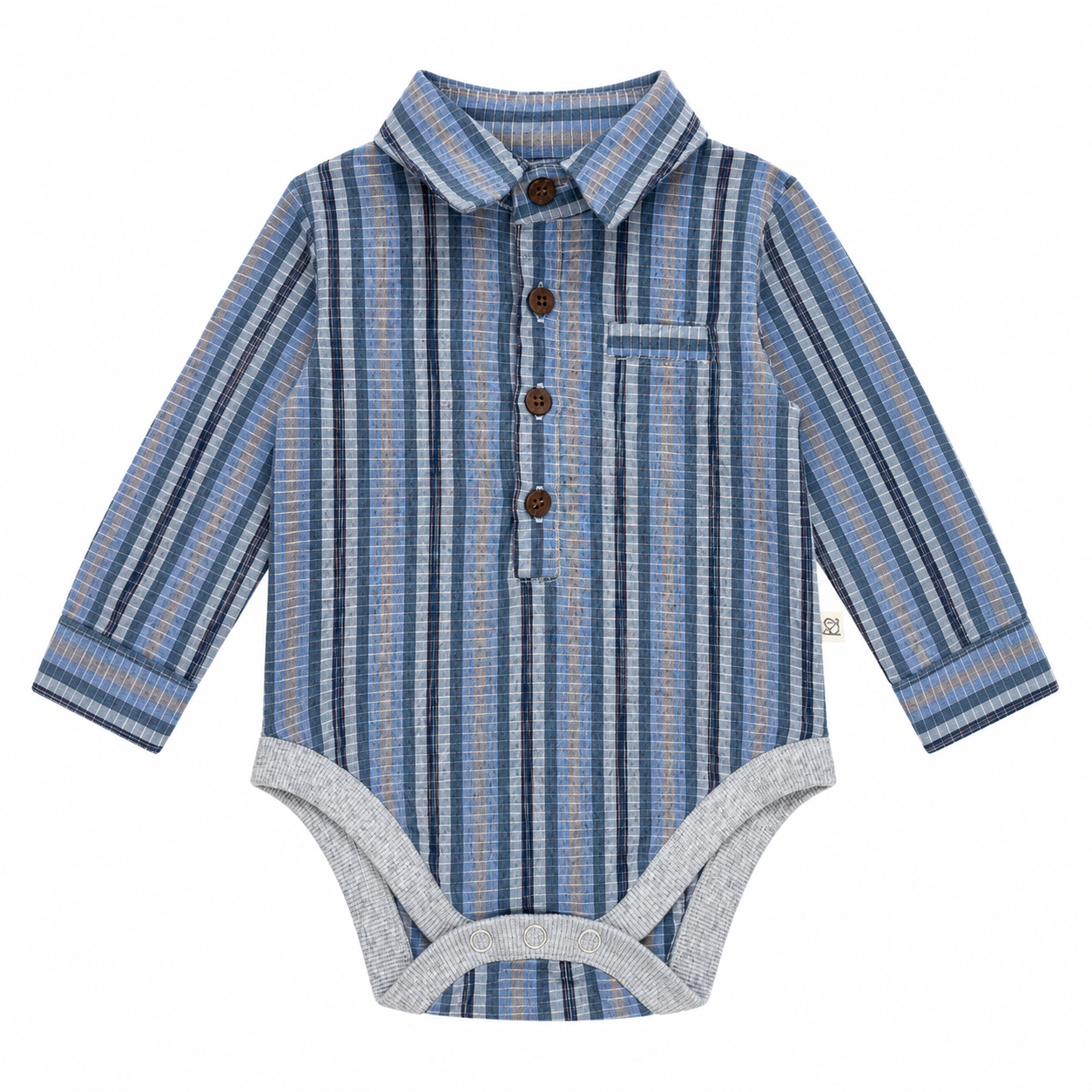Jasper Blue Plaid Onesie