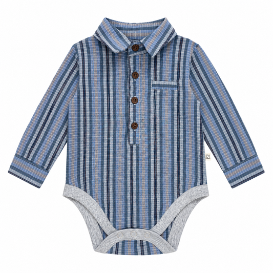 Jasper Blue Plaid Onesie