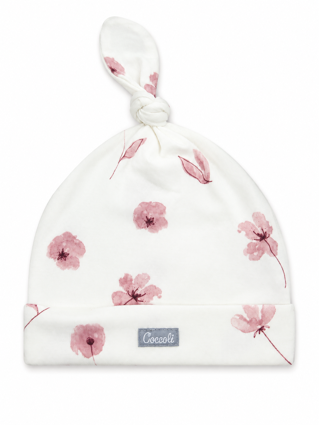 Cream Flowers Knotted Hat