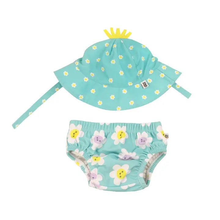 Daisy Swim Diaper and Sunhat Set