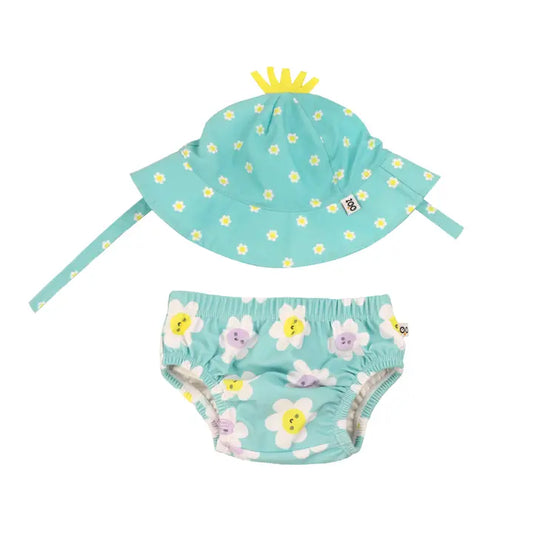 Daisy Swim Diaper and Sunhat Set