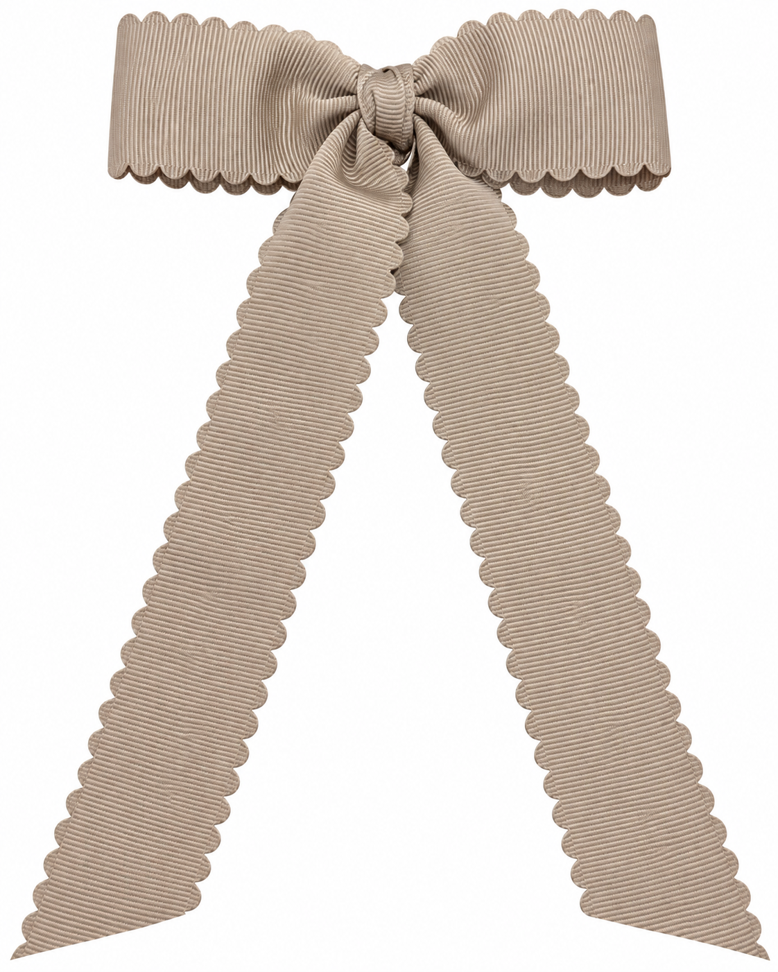Medium Scalloped Hair Bow W/ Tails