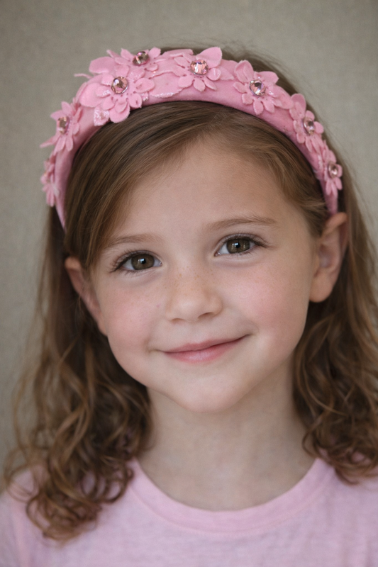 Multi Leather Flowers Thin Headband