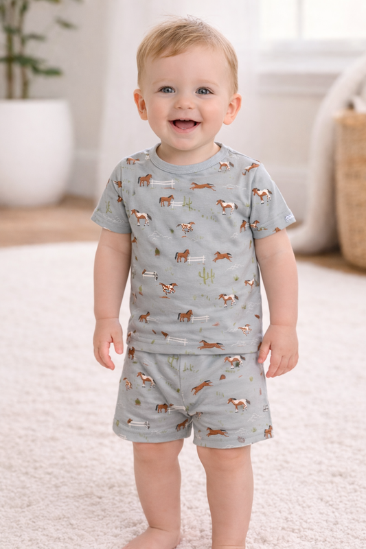 Allover Horse Print Modal Pajama Set