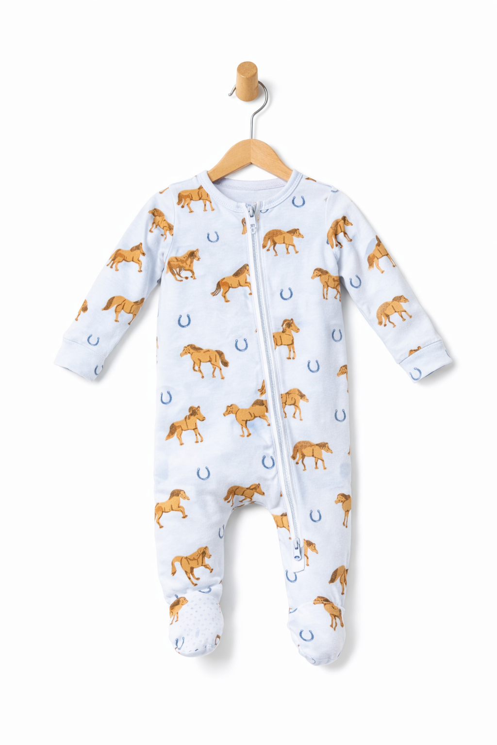 Horses Blue Footie
