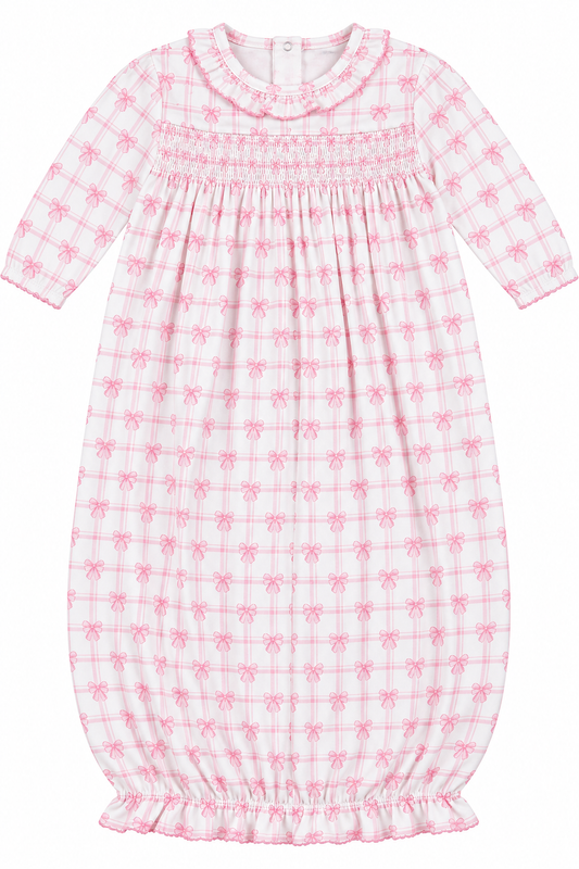 Pink Plaid with Bows Gown