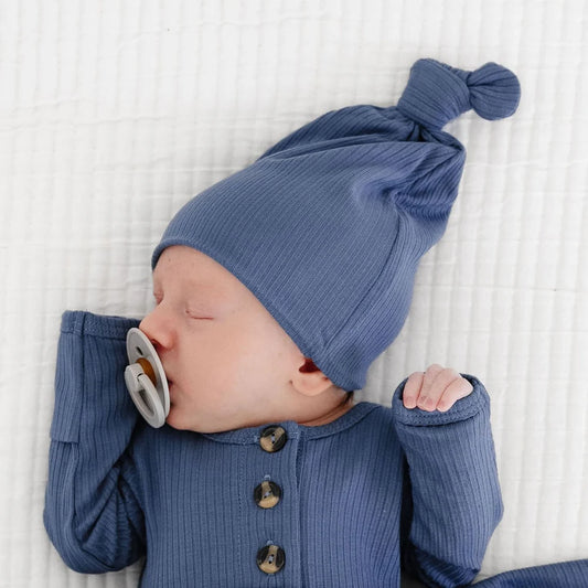 Harrison Ribbed Top Knot Hat