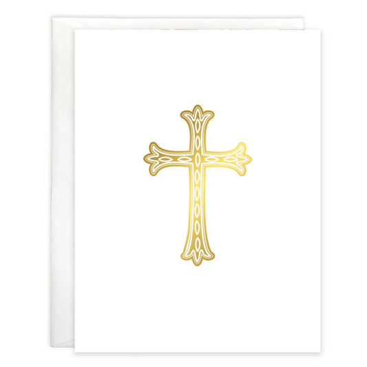 Religious Greeting Card Gold Cross
