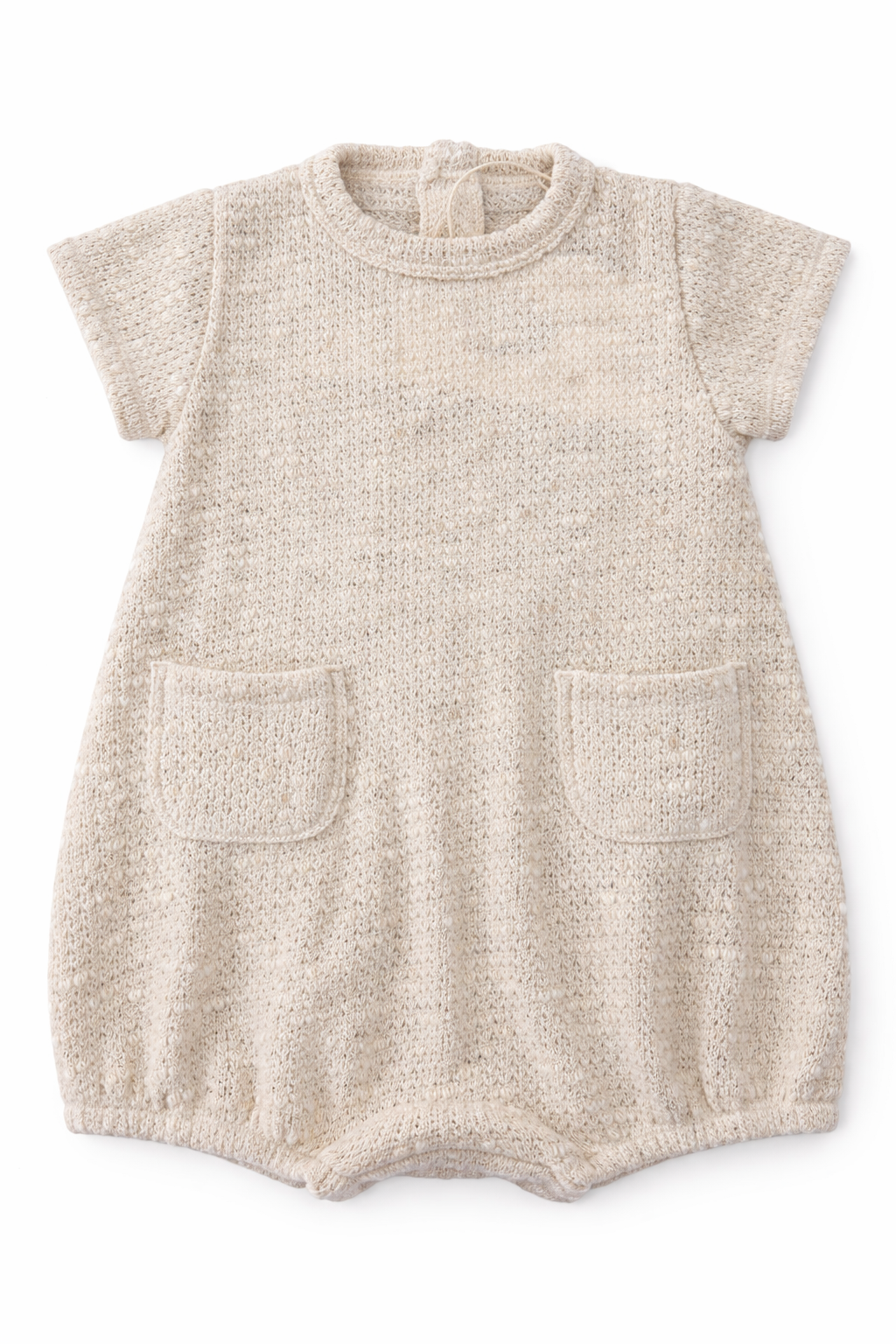 Ivory Embellished Pique Cotton Romper