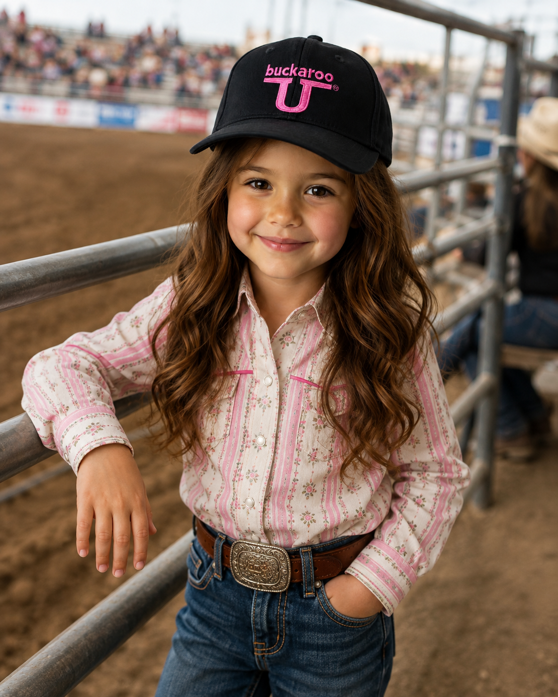 Black Hat with Hot Pink Buckaroo