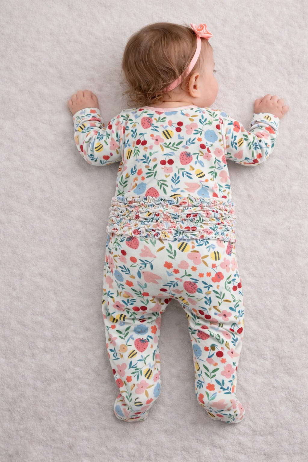 Honey Blossom Modal Ruffle Footie