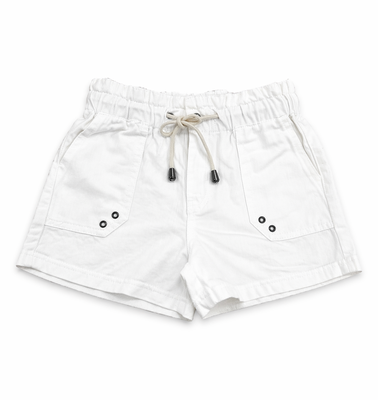 Girls Cotton White Short