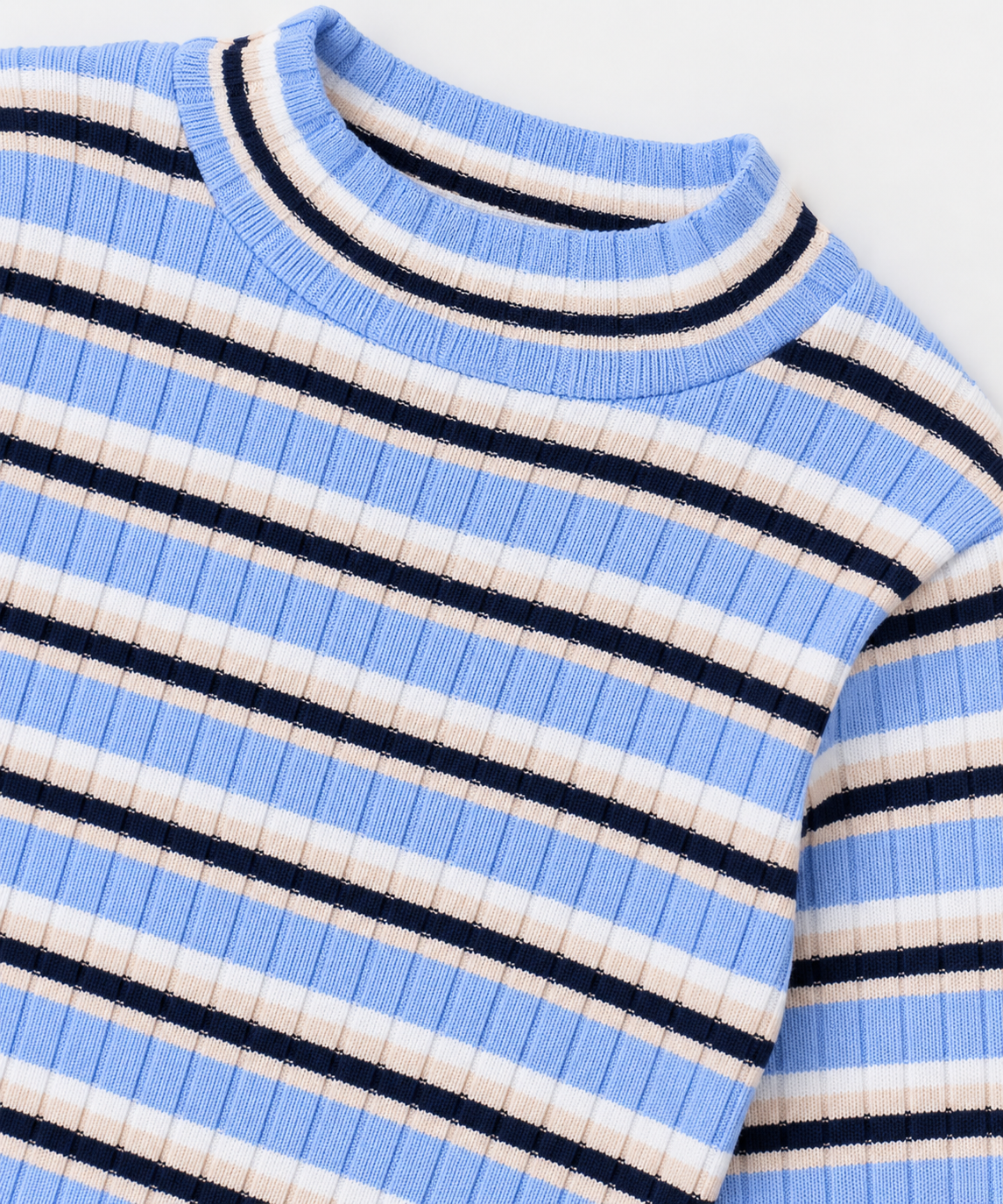Sky Striped Mockneck Sweater