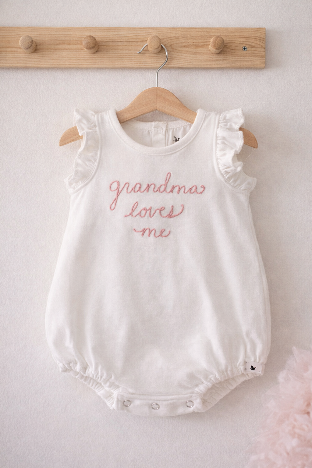 Grandma Loves Me Embroidered Bubble