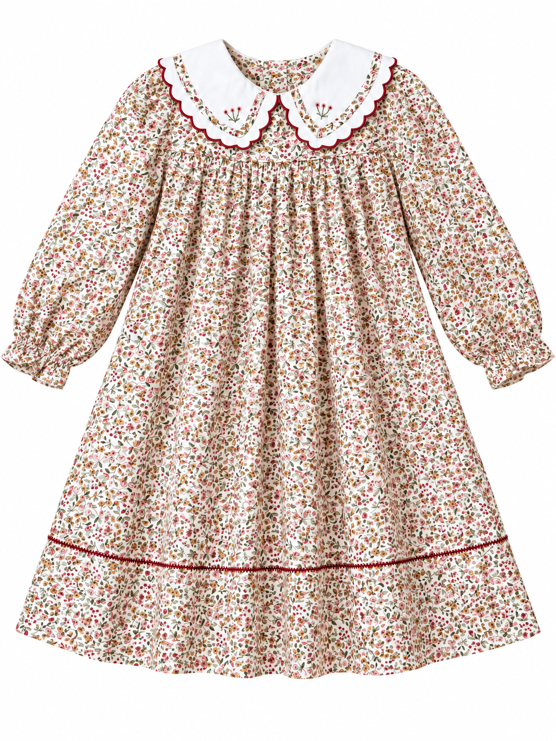 Claret Berries Blooms Red Dress